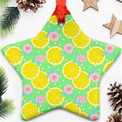 Green Lemons Ornament (star) by ConteMonfrey