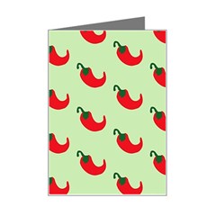 Small Mini Peppers Green Mini Greeting Card by ConteMonfrey