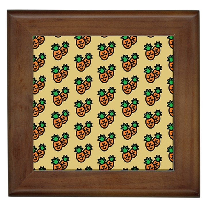 Pastel Pineapple Framed Tile