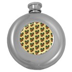 Pastel Pineapple Round Hip Flask (5 oz) Front