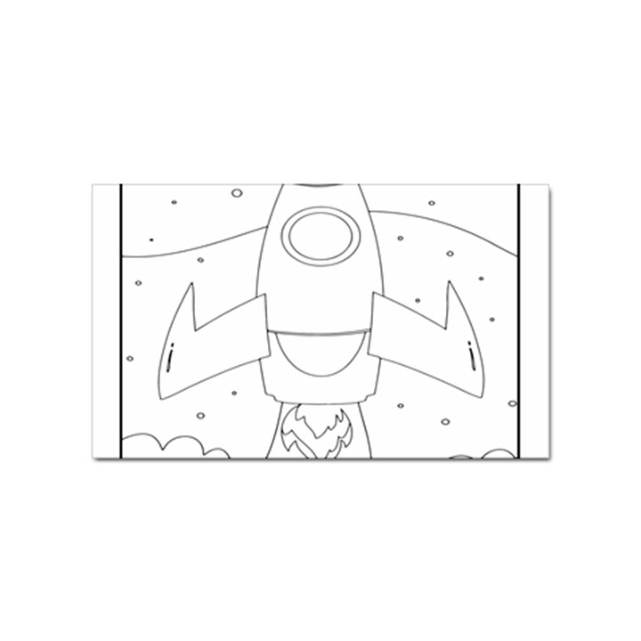 Starship Doodle - Space Elements Sticker Rectangular (100 pack)