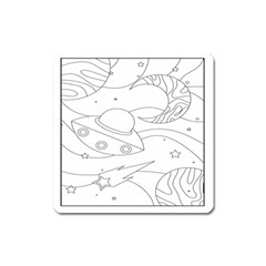 Starships Silhouettes - Space Elements Square Magnet by ConteMonfrey