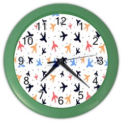 Sky Birds - Airplanes Color Wall Clock by ConteMonfrey