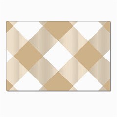 Clean Brown White Plaids Postcards 5  X 7  (pkg Of 10) by ConteMonfrey