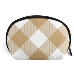 Clean Brown White Plaids Accessory Pouch (large) by ConteMonfrey