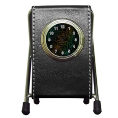 Background Pattern Texture Design Pen Holder Desk Clock by Ravend