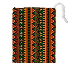 African Pattern Texture Drawstring Pouch (5xl) by Ravend