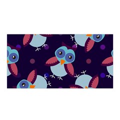 Owl Pattern Background Satin Wrap 35  X 70  by Wegoenart