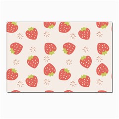 Strawberries Pattern Design Postcards 5  X 7  (pkg Of 10) by Wegoenart