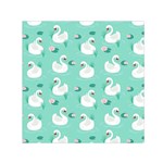 Elegant Swan Seamless Pattern Square Satin Scarf (30  x 30 ) Front