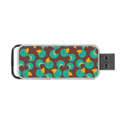 Vector-illustration-seamless-pattern-with-cartoon-duck Portable Usb Flash (two Sides) by Wegoenart