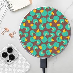 Vector-illustration-seamless-pattern-with-cartoon-duck Wireless Charger by Wegoenart