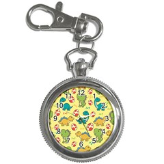 Seamless Pattern With Cute Dinosaurs Character Key Chain Watches by Wegoenart