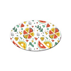 Seamless-hipster-pattern-with-watermelons-mint-geometric-figures Sticker Oval (10 Pack) by Wegoenart