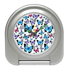 Decorative-festive-trendy-colorful-butterflies-seamless-pattern-vector-illustration Travel Alarm Clock by Wegoenart