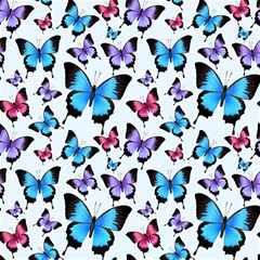 Decorative-festive-trendy-colorful-butterflies-seamless-pattern-vector-illustration Play Mat (square) by Wegoenart