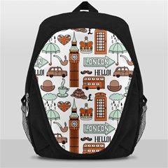 Seamless-pattern-with-london-elements-landmarks Backpack Bag by Wegoenart