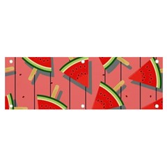 Red Watermelon Popsicle Banner And Sign 6  X 2  by ConteMonfrey