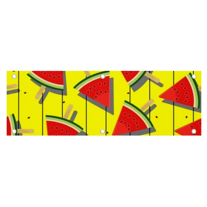 Yellow Watermelon Popsicle  Banner and Sign 6  x 2 