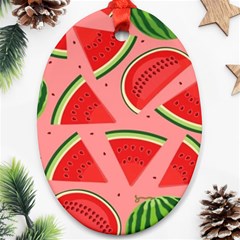 Red Watermelon  Ornament (oval) by ConteMonfrey