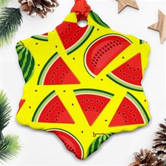 Yellow Watermelon   Snowflake Ornament (two Sides) by ConteMonfrey