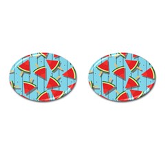 Blue Watermelon Popsicle  Cufflinks (oval) by ConteMonfrey