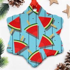 Blue Watermelon Popsicle  Ornament (snowflake) by ConteMonfrey