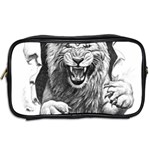 Drawing Angry Male Lion Roar Animal Toiletries Bag (Two Sides) Back