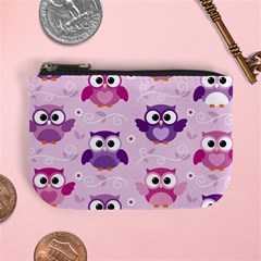 Seamless Cute Colourfull Owl Kids Pattern Mini Coin Purse by Wegoenart