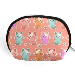 Cute Kawaii Kittens Seamless Pattern Accessory Pouch (medium) by Wegoenart