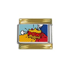 Pow Word Pop Art Style Expression Vector Gold Trim Italian Charm (9mm) by Wegoenart