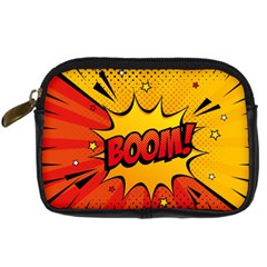 Explosion Boom Pop Art Style Digital Camera Leather Case by Wegoenart