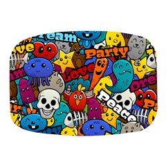 Graffiti Characters Seamless Pattern Mini Square Pill Box by Wegoenart