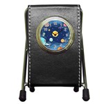 Galaxy Background Pen Holder Desk Clock Front