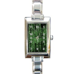 Matrix Technology Tech Data Digital Network Rectangle Italian Charm Watch by Wegoenart