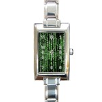 Matrix Technology Tech Data Digital Network Rectangle Italian Charm Watch Front