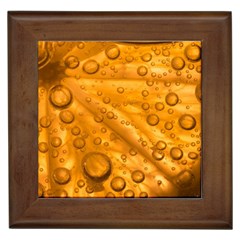 Lime Water Bubbles Macro Light Detail Background Framed Tile by Wegoenart