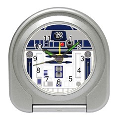 Robot R2d2 R2 D2 Pattern Travel Alarm Clock by Jancukart