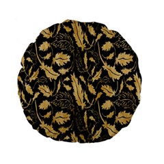 Natura Premium Golden Leaves Standard 15  Premium Flano Round Cushions by ConteMonfrey