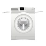 Washing Machine Cartoon Drawing Vector Lightweight Drawstring Pouch (L) Front