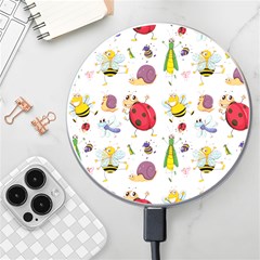 Cute Cartoon Insects Seamless Background Wireless Charger by Jancukart