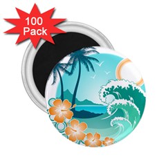 Paradise Heaven Holiday Beach Orange Ocean 2 25  Magnets (100 Pack)  by Jancukart