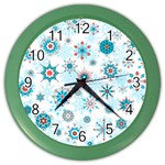 Beautifule Snowflake Decorative Pattern Seamless Color Wall Clock Front