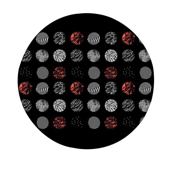 Black And Multicolored Polka Dot Wallpaper Artwork Digital Art Mini Round Pill Box