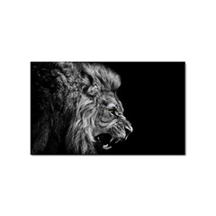 Roar Angry Male Lion Black Sticker (rectangular) by danenraven