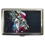 Angry Male Lion Roar Cigarette Money Case Front