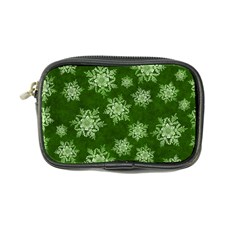 Snowflakes And Star Patterns Green Snow Coin Purse by artworkshop