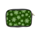 Snowflakes And Star Patterns Green Snow Coin Purse Back