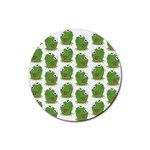 Kermit The Frog pattern Rubber Coaster (Round) Front