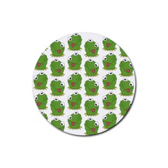 Kermit The Frog Pattern Rubber Round Coaster (4 Pack) by Valentinaart